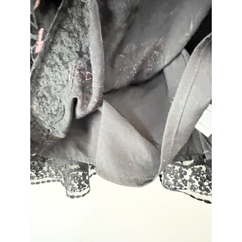 ANTHROPOLOGIE FLORAL BURNOUT CUT VELVET Boxy BISHOP SLEEVE BLOUSE TOP Medium - Picture 14 of 15